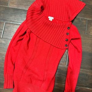 Gorgeous red big collar sweater